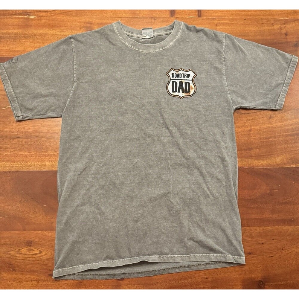 Crazy Shirts Mens M Road Trip Dad T-Shirt Gray Crater Dyed Volcanic Ash Medium